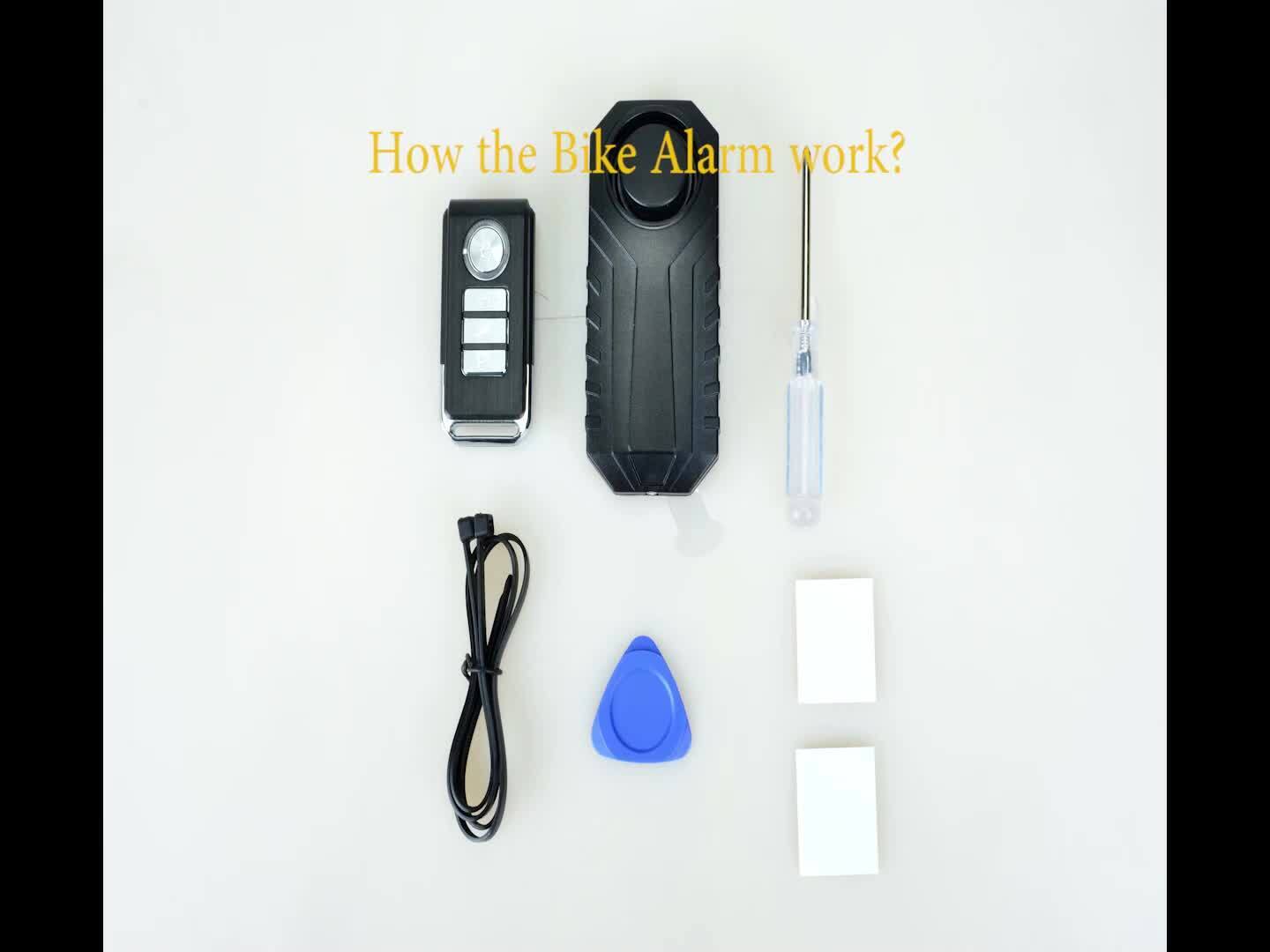 113Db Bike Motorcycle Alarm Anti-Theft Vibration Bicycle Security with Remote 