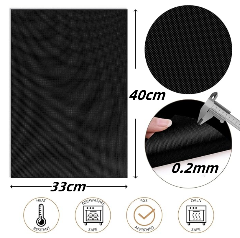  Reusable BBQ Grill Mat Bake Cooking Sheet Non-Stick BBQ Pad Heavy Duty 5Pcs