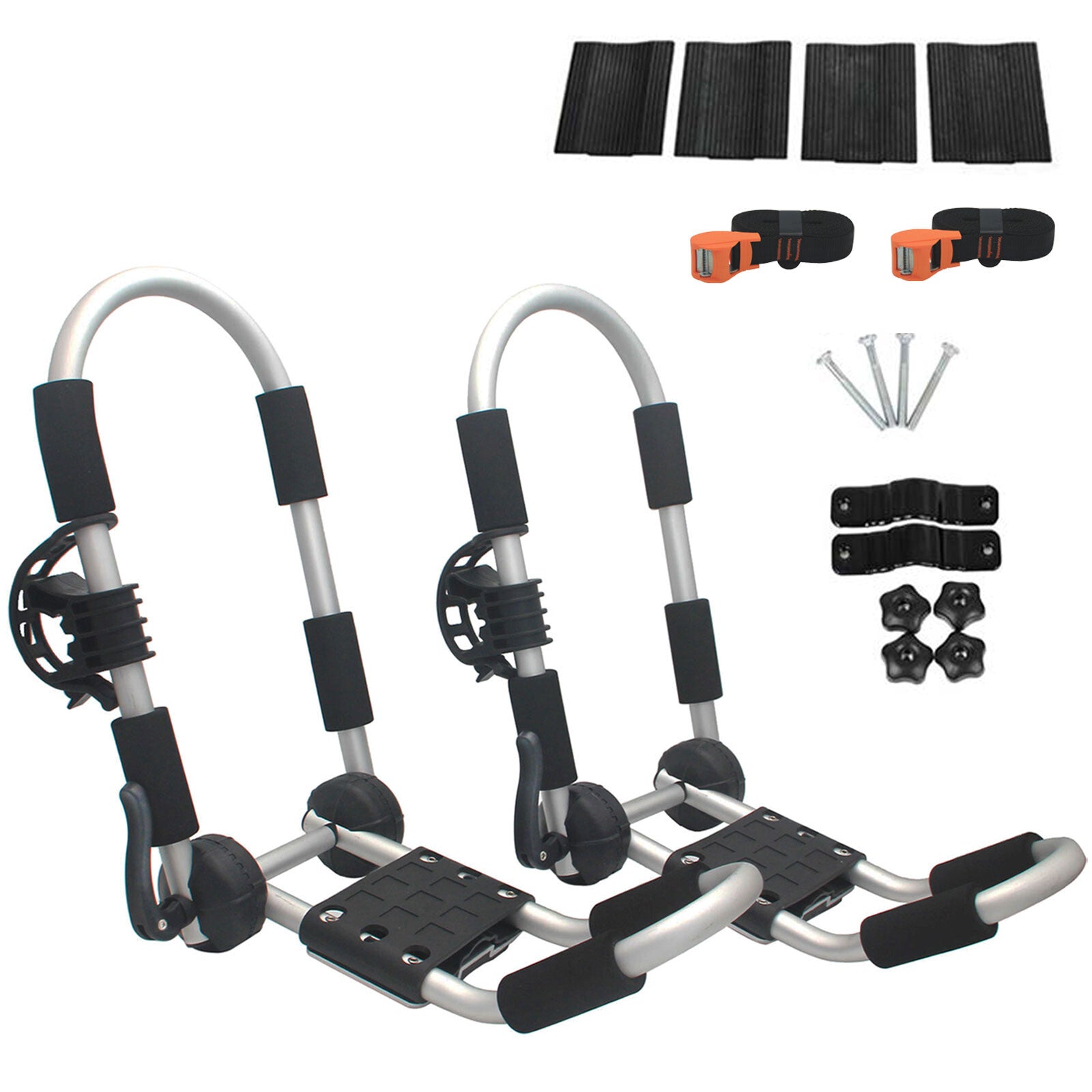 Universal Kayak Carrier Canoe Watercraft Roof Rack Folding Aluminum J-Bar Pair