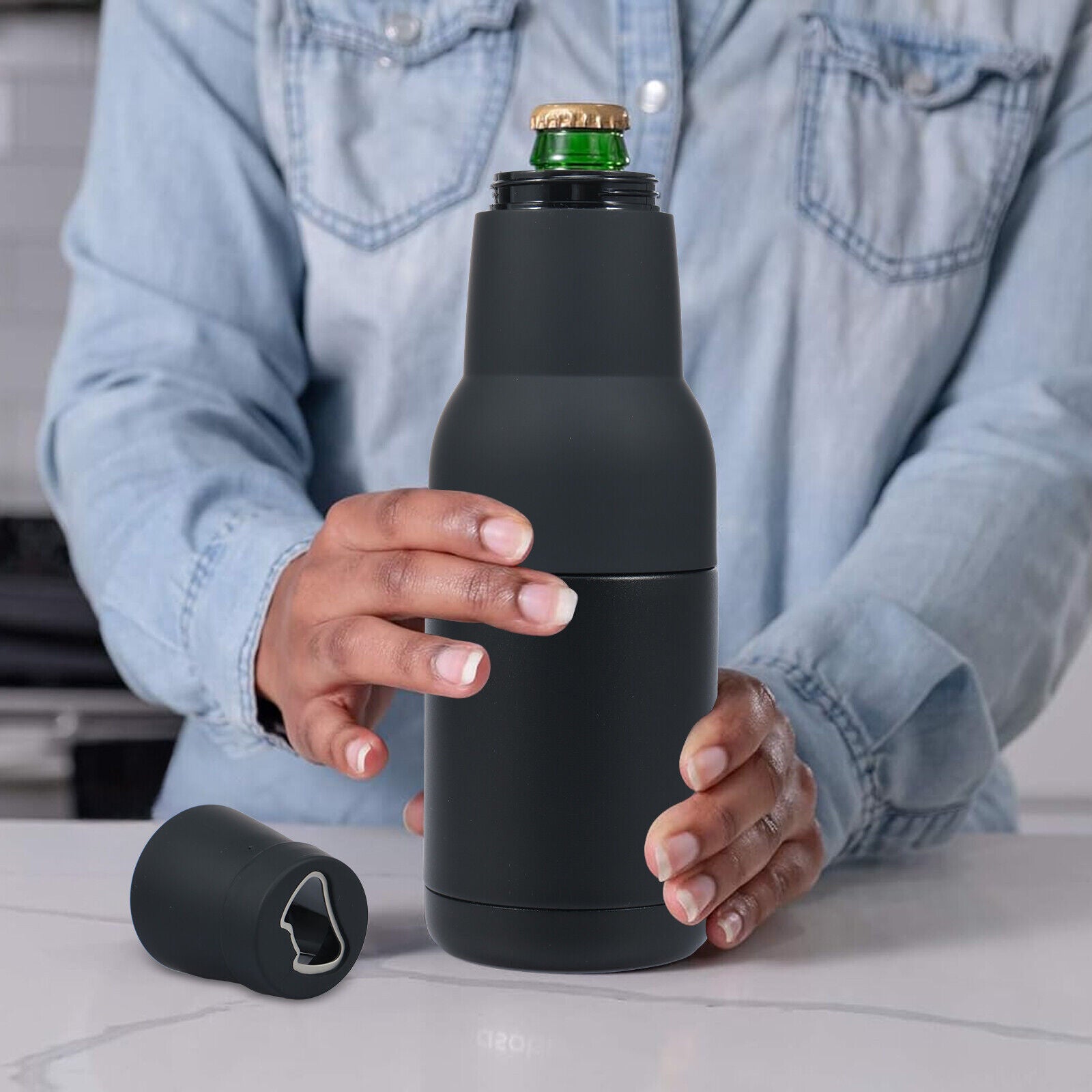 Beer Bottle Can Stubby Cooler W❆ Beer Opener Slim Can Cooler Beer Bottle