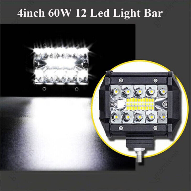 12V LED Work Light Bar Flood Spot Lights With Adjustable mounting bracket Driving Lamp Offroad Car Truck ATV SUV