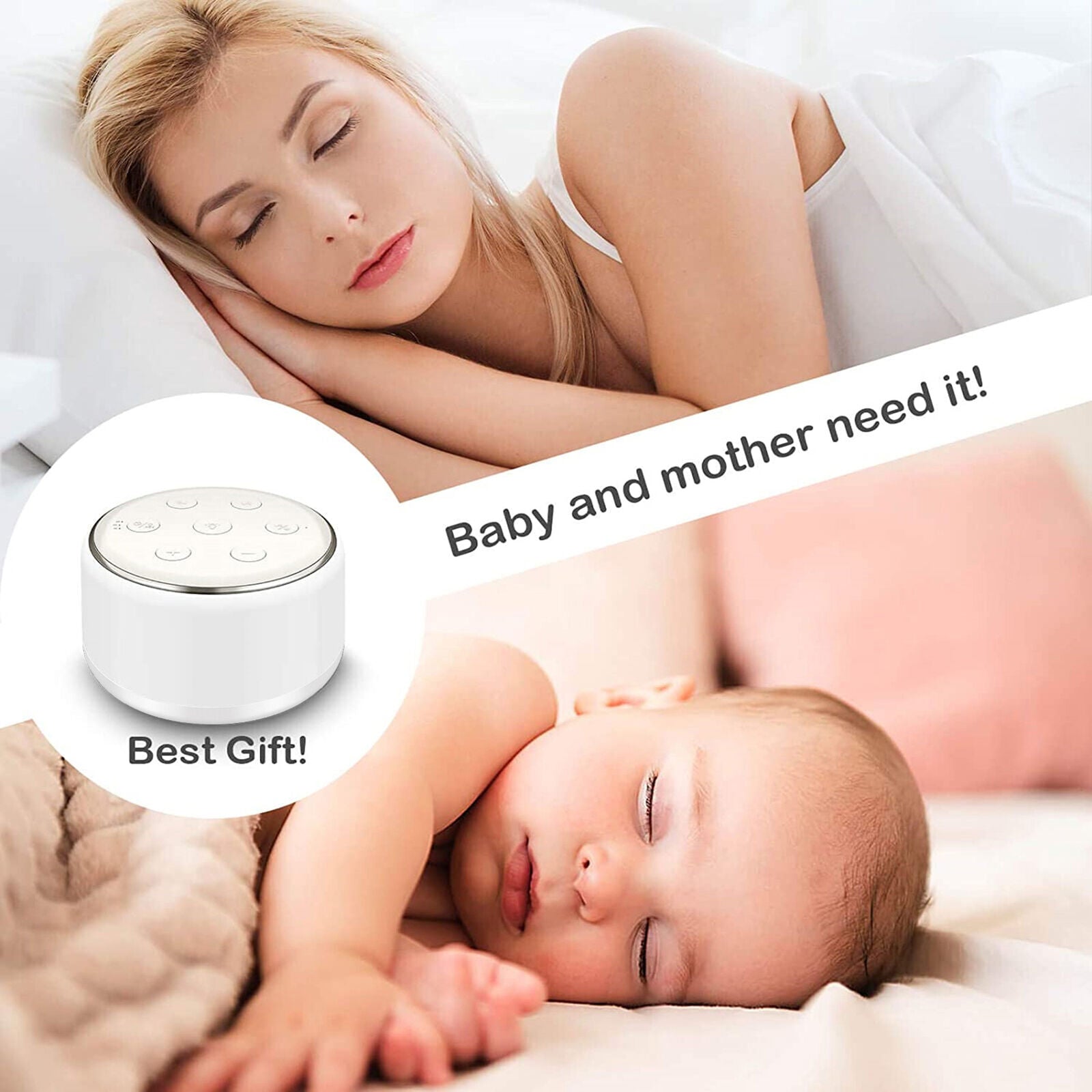 34 Soothing Sounds Maker Noise Machine Baby Sleeping Adults Kids Night Light 
