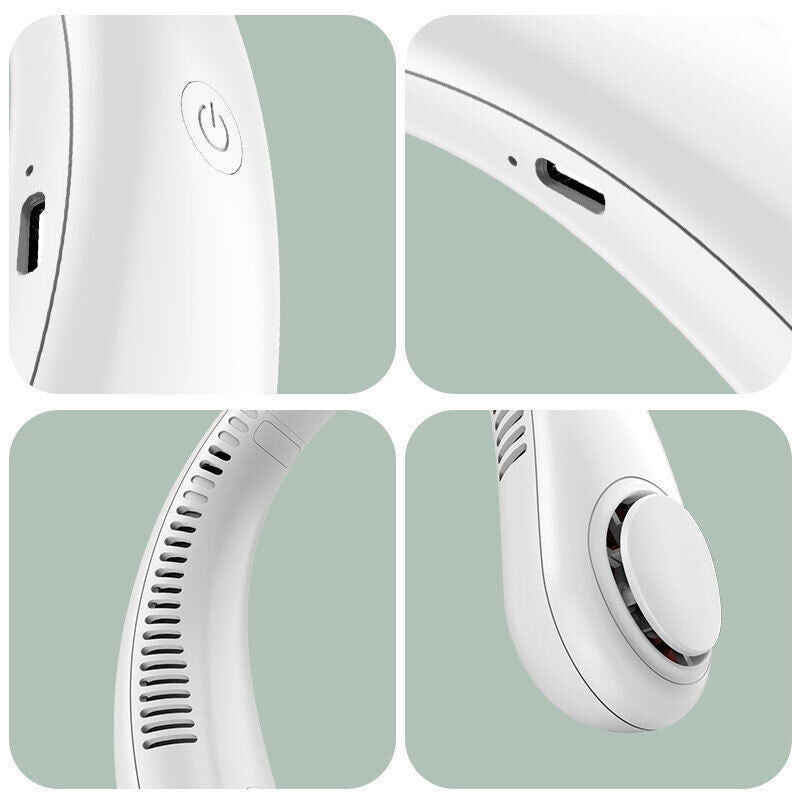 Rechargeable Portable Neck Fan Personal Hanging Bladeless Cooling Fan Hands-Free
