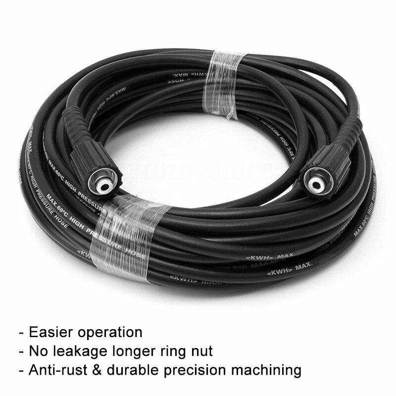 20M High Pressure Washer Hose 14mm Connect Water Cleaner Replacement Pipe M22