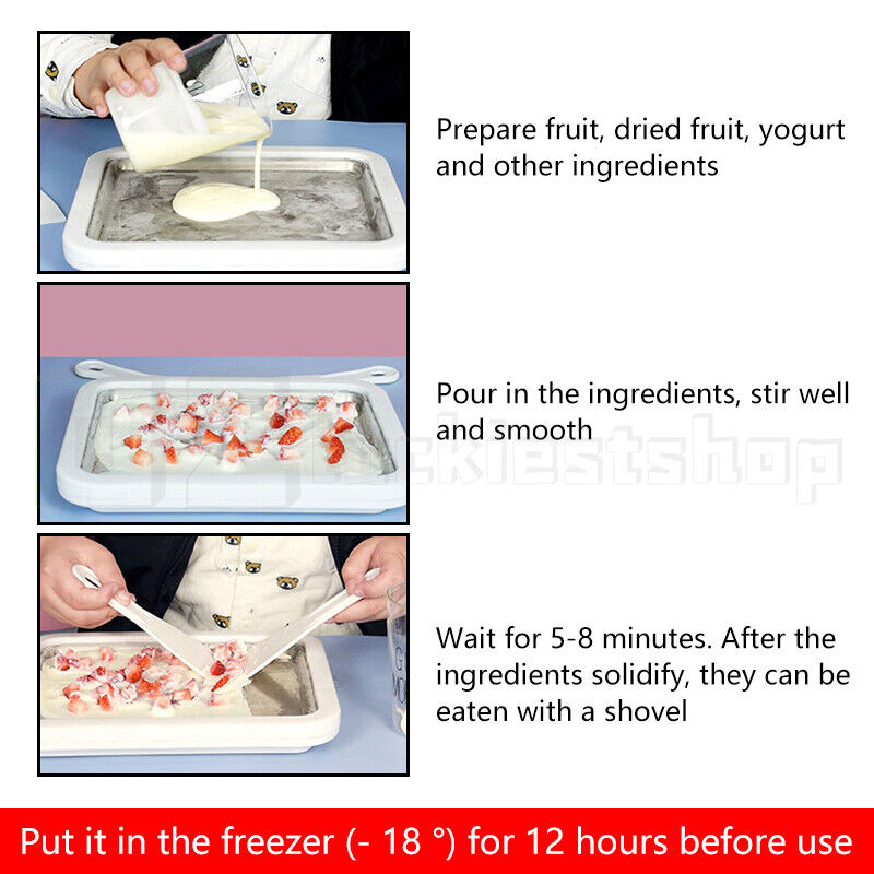 Ice Cream Maker Yogurt Frozen Pan Mini Fried Yogurts Machine Rolled Homemade 