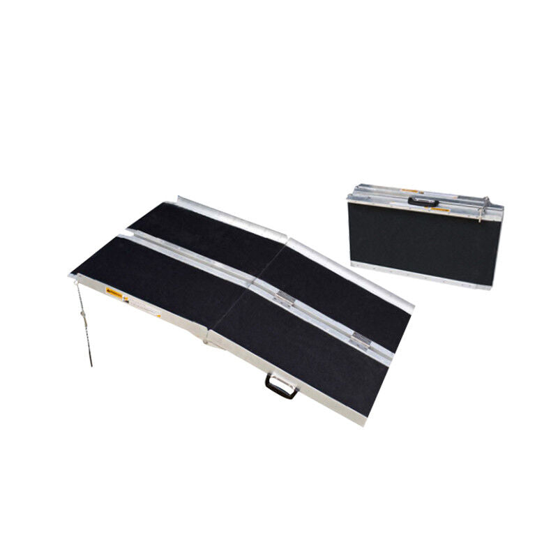 6FT Anti-Slip Portable Aluminum Folding Wheelchair Scooter Ramp Max 270Kg Weight