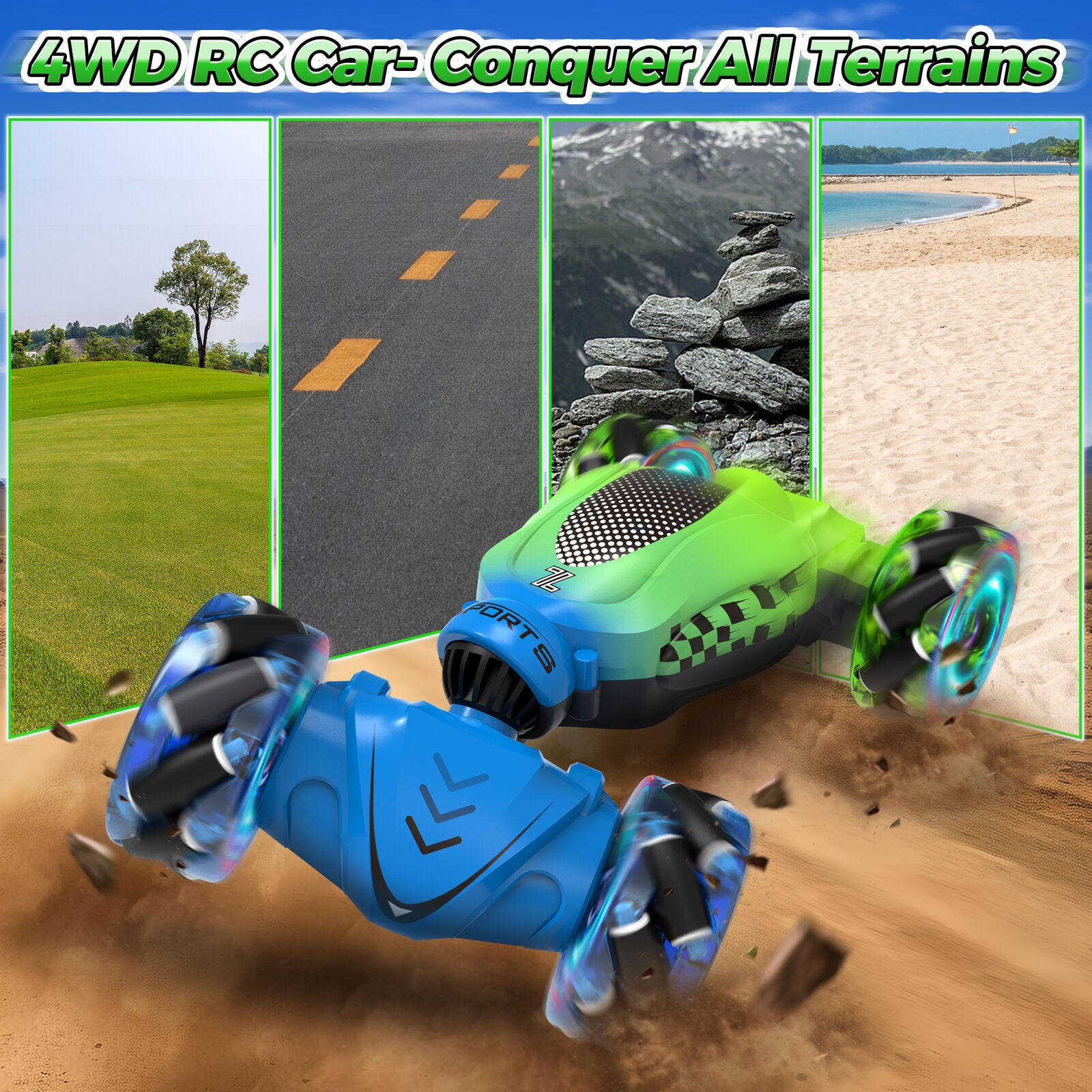 RC Stunt Car 4WD Hand Gesture 360° Sensing Off-Road Remote Control Twist Car Toy
