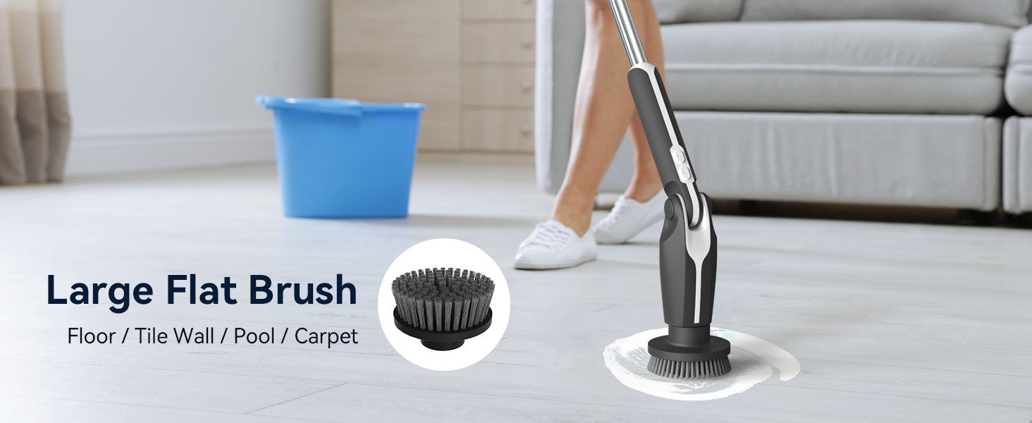 8 in 1 Motorised rotary scrubber Electric scrubber cleaning brush for bathtubs