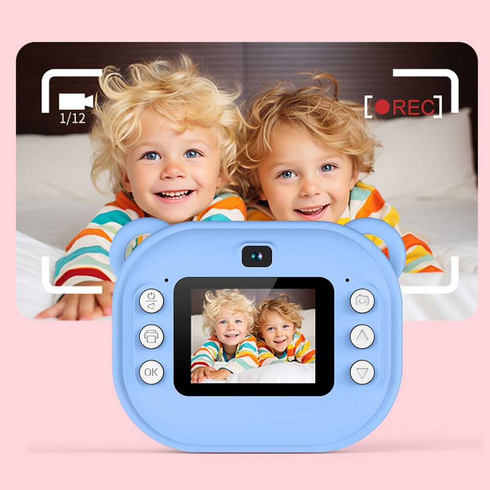 Kids Mini Instant Print  24MP HD 1080P Camera  Video Photo Printing Camera Durable
