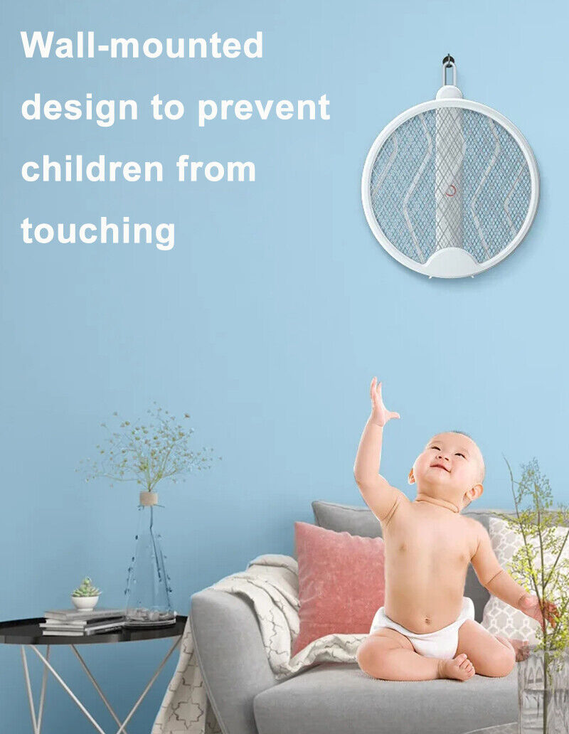 5IN1 Electric Mosquito Zapper Fly Bug Swatter Insect Killer Rechargeable Racket