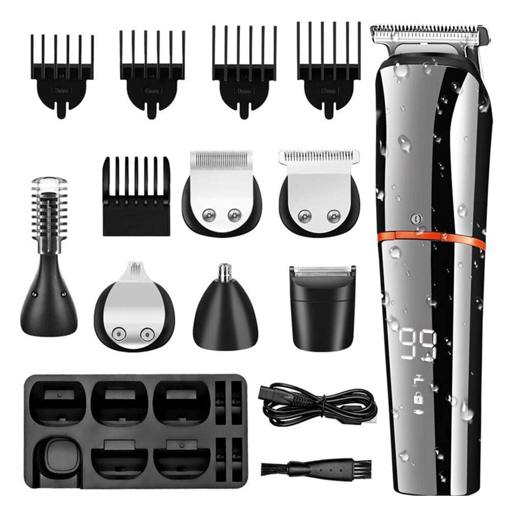 Pro Men'S Cordless Hair Clippers Beard Trimmer Electric Shaver Groomer Haircut