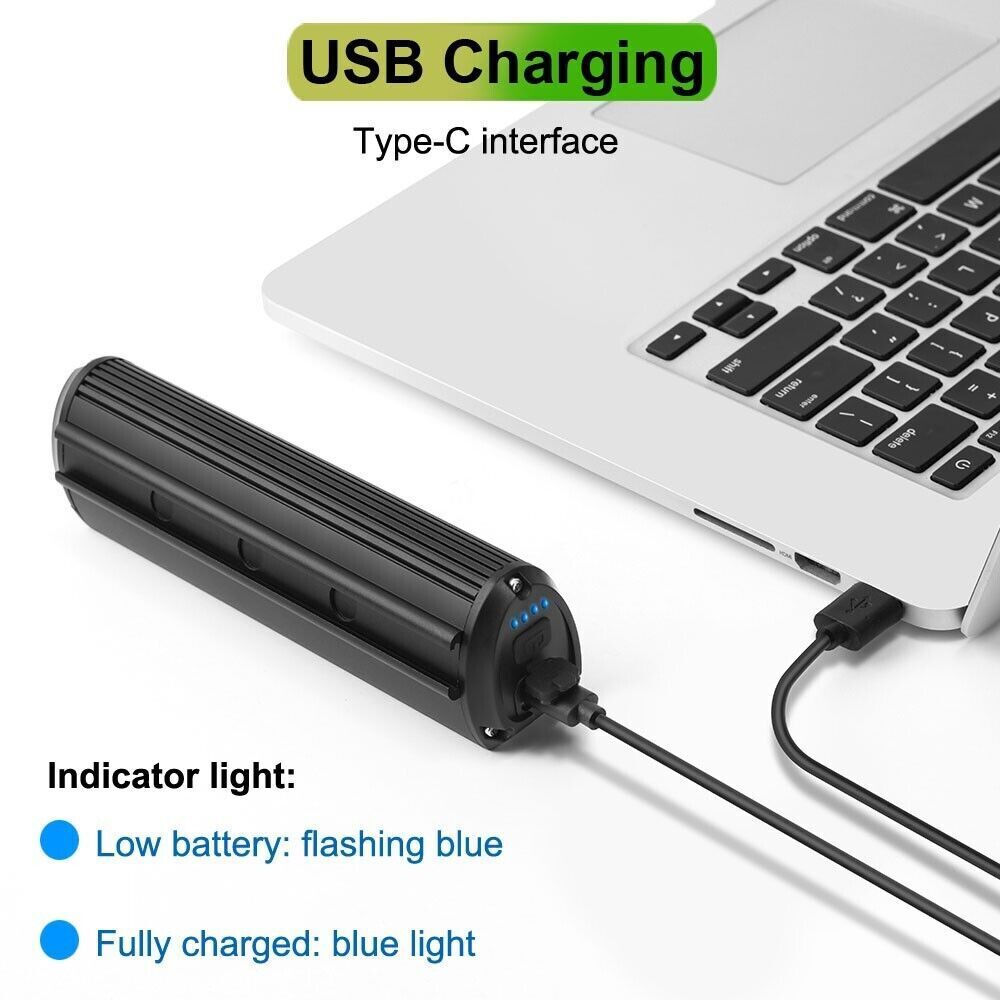 Front Bicycle LED Light Bike Light 4000Mah Lamp USB Night Riding Flashlight