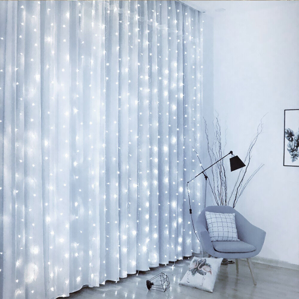 200-600 LED Curtain Light Fairy String Lights Outdoor Wedding Party Romantic