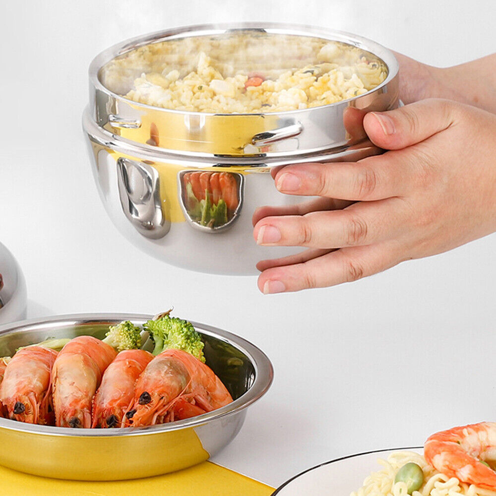 Stainless Steel Thermo Insulated Thermal Lunch Bento Box round Food Container