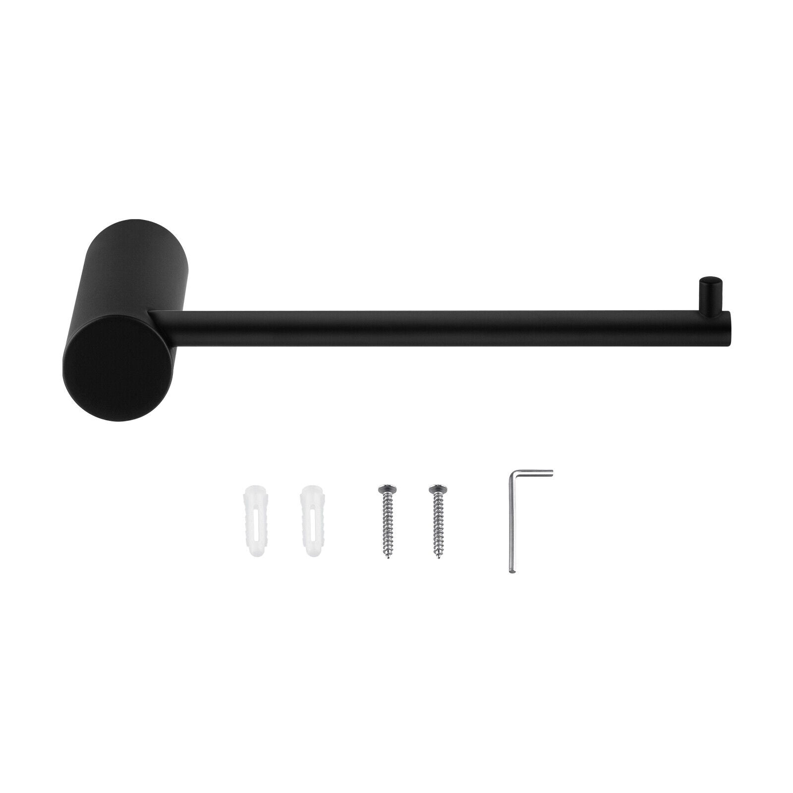 ACA Bath Towel Rail Rack Hook Toilet Brush Paper Holder Accessory Black