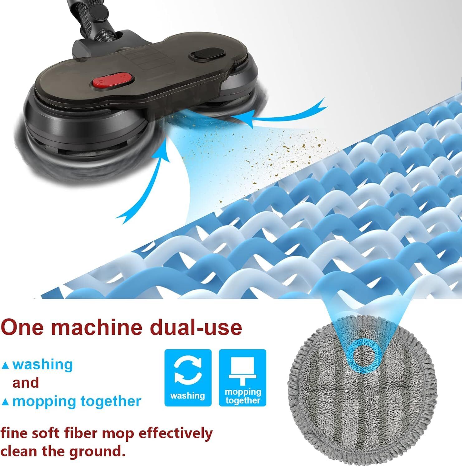 Electric Motorised Mop Head for Dyson V7 V8 V10 V11 V15 Vacuum Cleaners W/6 Pads