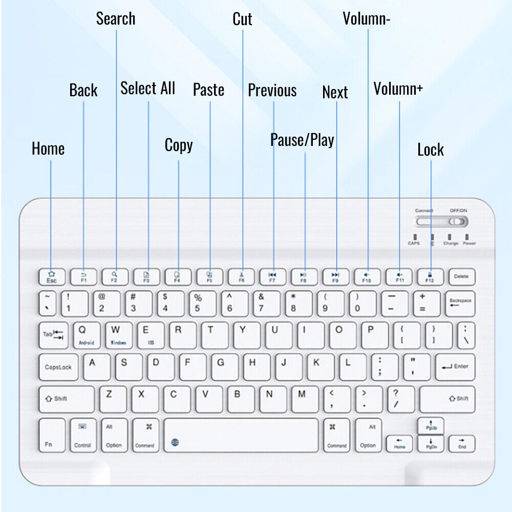 Wireless Bluetooth Keyboard Mouse for Ipad Tablet Laptop Smart Phone Replacement