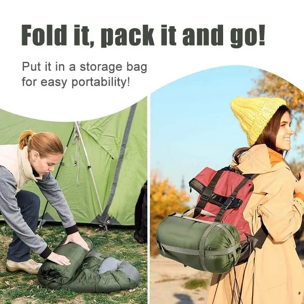  Sleeping Bags Single Camping Hiking Winter Thermal Grey Blue 0°C-20°C