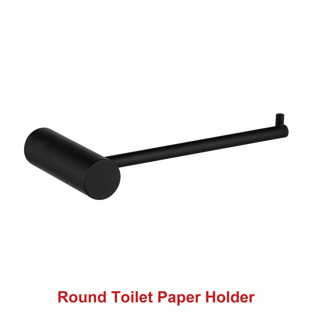 ACA Bath Towel Rail Rack Hook Toilet Brush Paper Holder Accessory Black