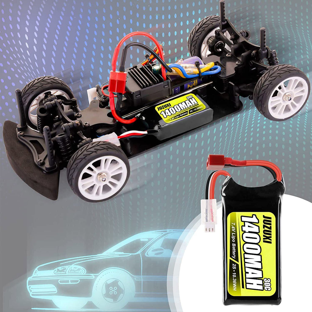 1400Mah 2X 2S 7.4V Short Lipo Battery T Plug for Remote Control Car WLTOYS