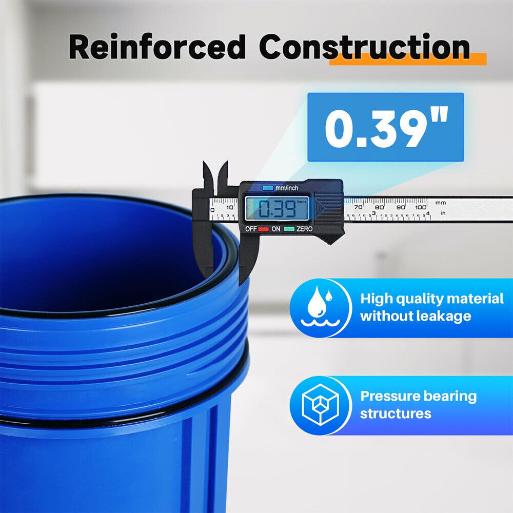  Pre-Filtration System 4.5" X 10"/20" Whole House Big Blue Water Filter Housing