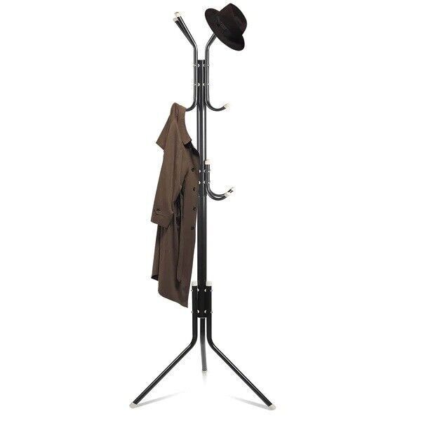 12 Hook 3-Tier Hat Coat Clothes Rack Umbrella Stand Tree Style Steel Hanger New