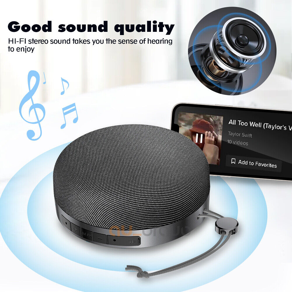 WATERPROOF WIRELESS BLUETOOTH SPEAKERS HANDSFREE MIC BATHROOM SHOWER SPEAKER