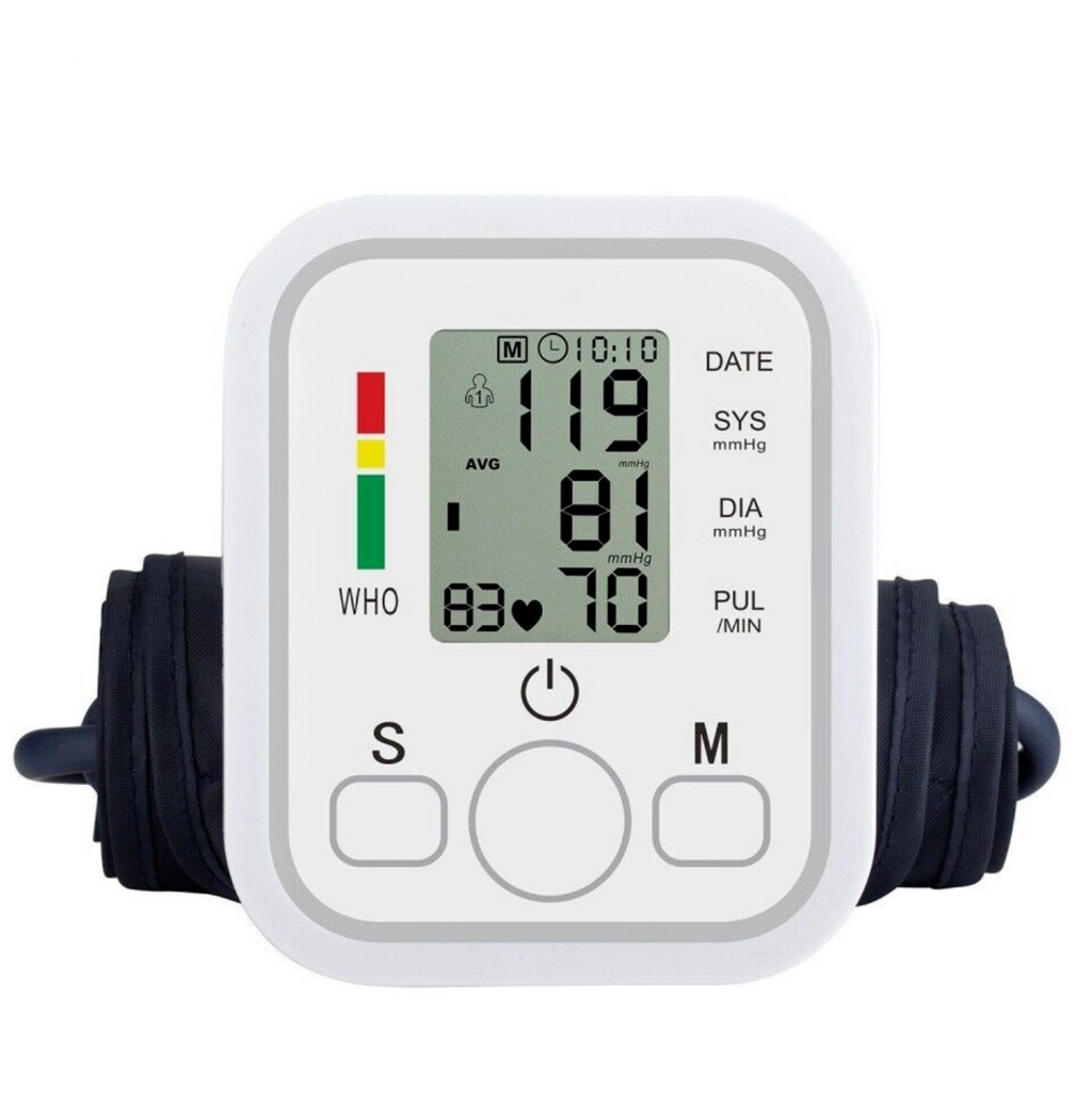 Portable Heart Rate Meter LCD Upper Arm Digital Blood Pressure Monitor 