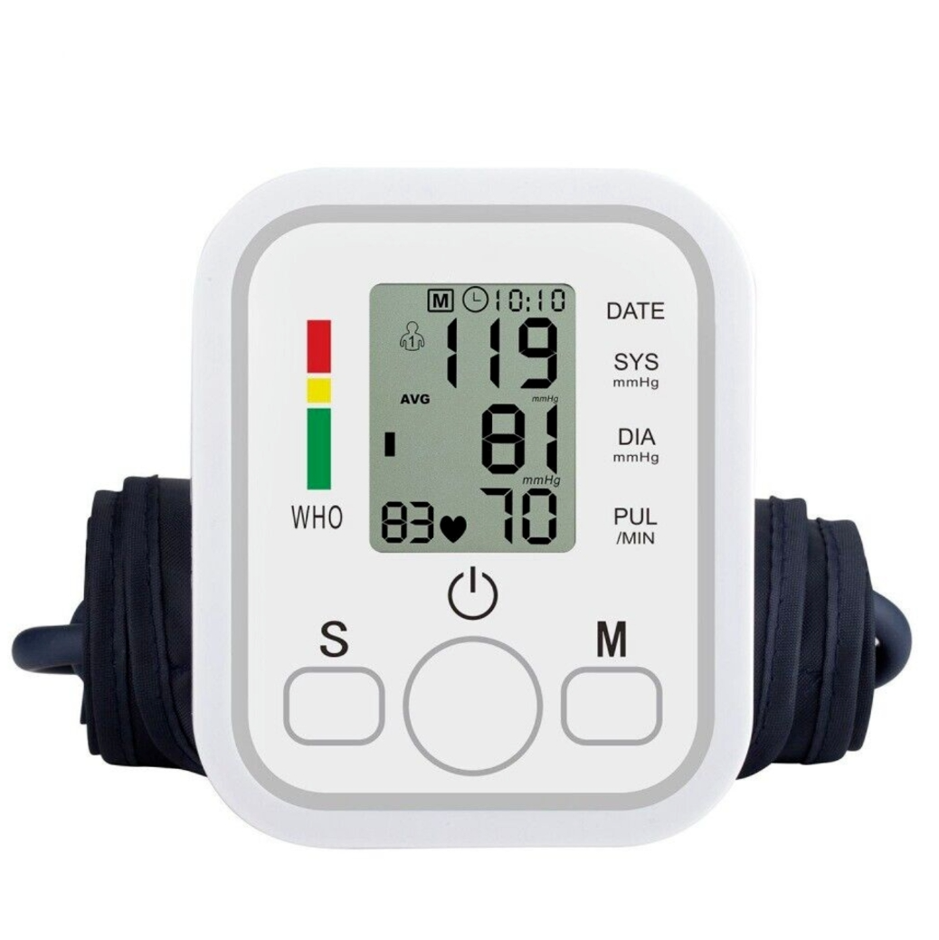 Portable Heart Rate Meter LCD Upper Arm Digital Blood Pressure Monitor 