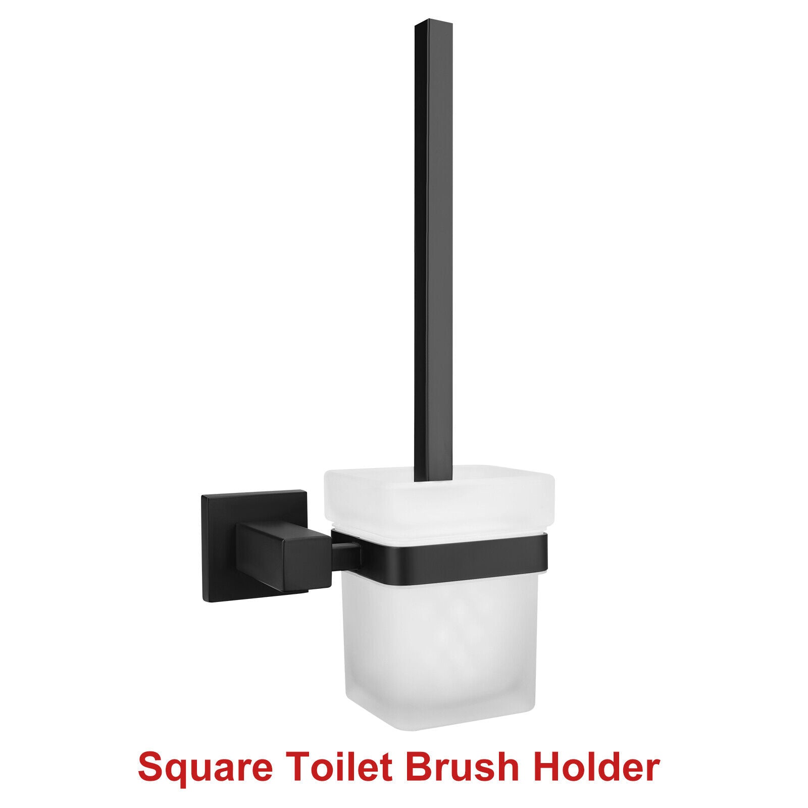 ACA Bath Towel Rail Rack Hook Toilet Brush Paper Holder Accessory Black
