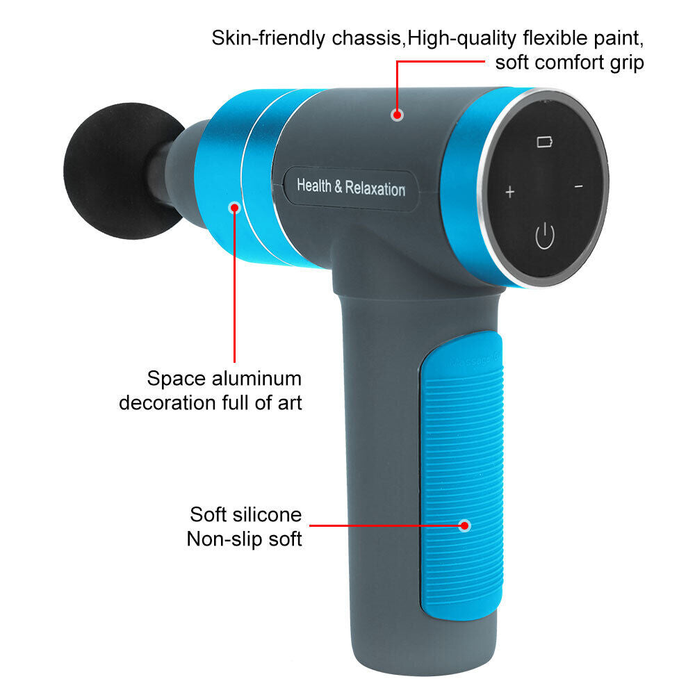 LCD Massage Gun Deep Tissue Percussion Massager Muscle with 4 Heads 5-Speed 