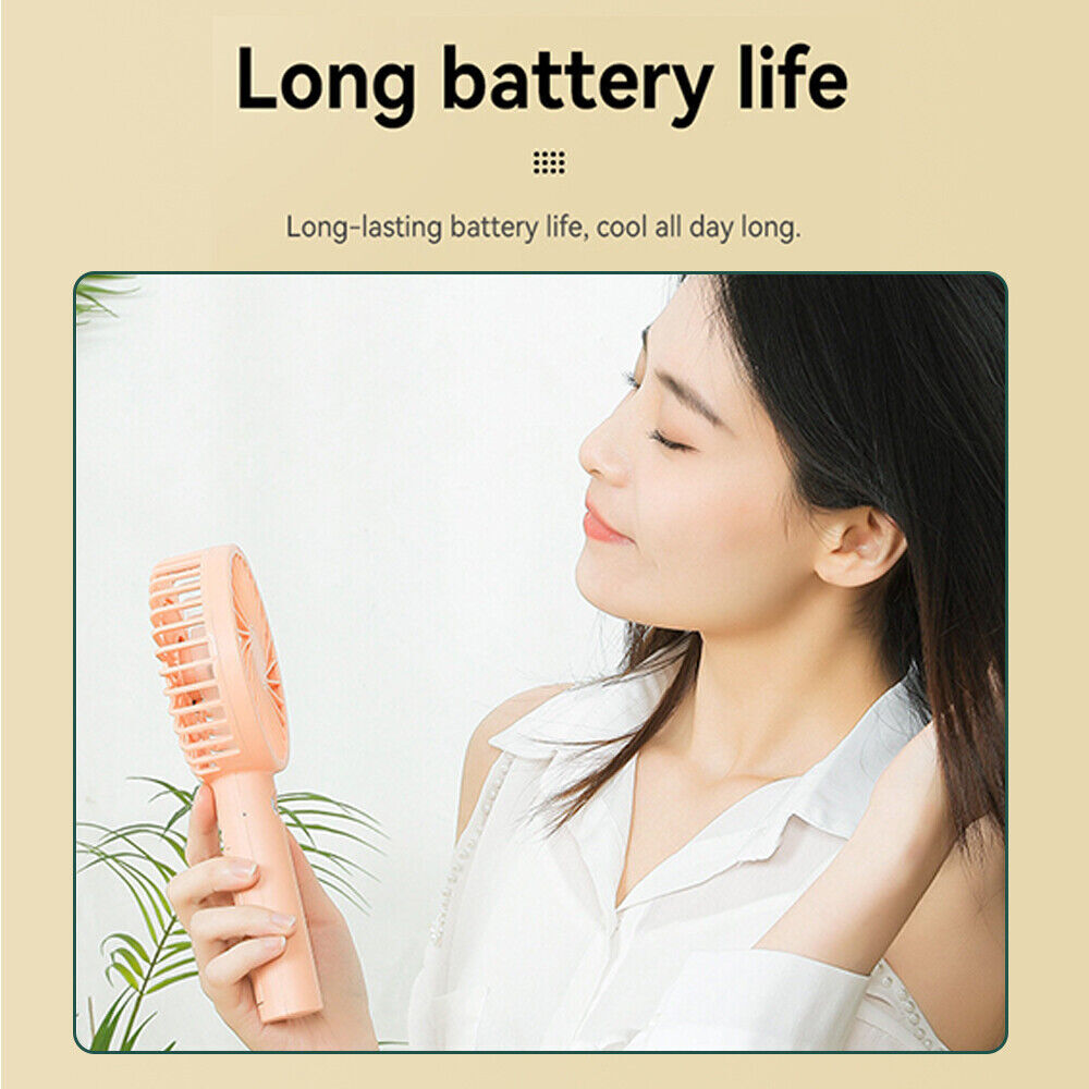 Rechargeable Mini Portable Hand-Held Desk Fan Cooling Cooler USB Air 3 Speed AU