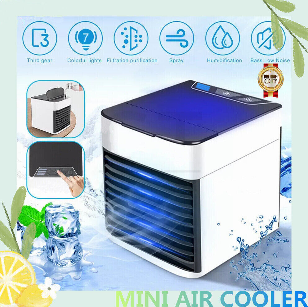 Portable Mini Air Cooler Fan Air Conditioner Cooling Fan Humidifier Desk USB Fan