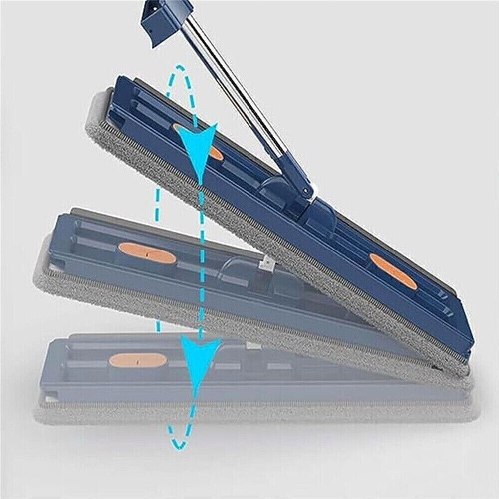 42CM Mop Head 360° Rotating Wet Cleaning Magic Self Wringing Mop + Foldable Bucket