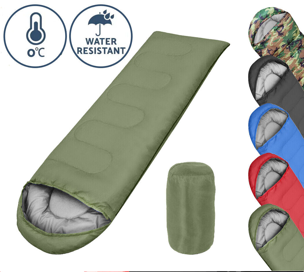  Sleeping Bags Single Camping Hiking Winter Thermal Grey Blue 0°C-20°C