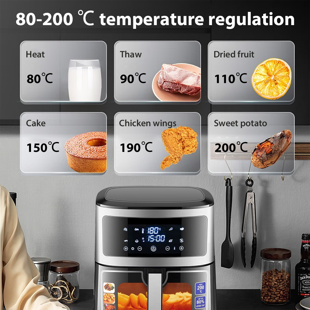Air Fryer 8.8L LCD Fryers Oven Airfryer / Accessories Healthy Cooker Oil Free
