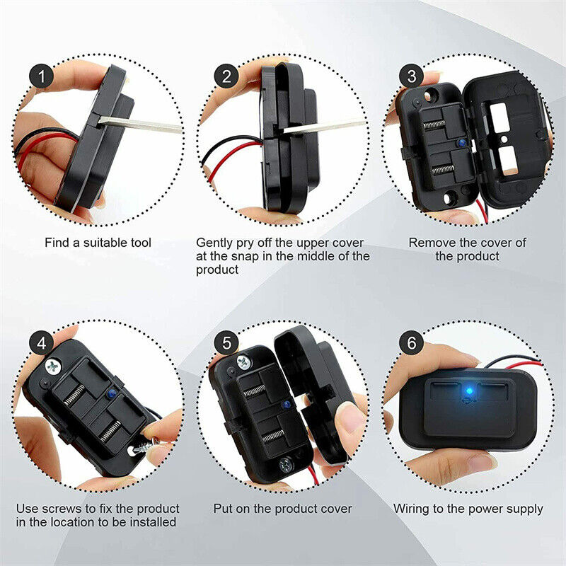2Pcs Waterproof Dual USB Port Car Fast Charger Socket Power Outlet Panel Mount 