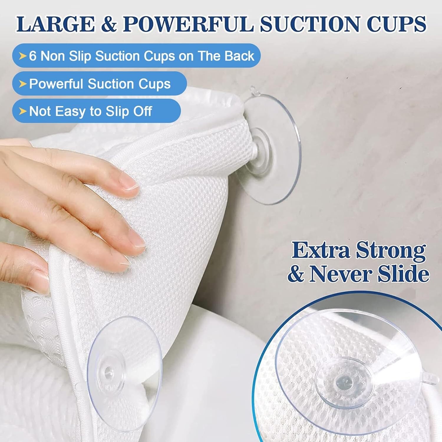Mesh Bath Pillow Home 4D Back Neck Support Bathtub Spa Hot Tub Suction Cups New