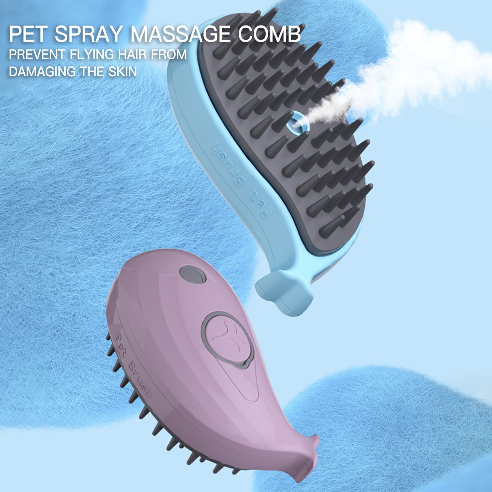 3 in 1 Electric Spray Massage Pet Comb Dog Hair Removal Comb Cat Steam Brush