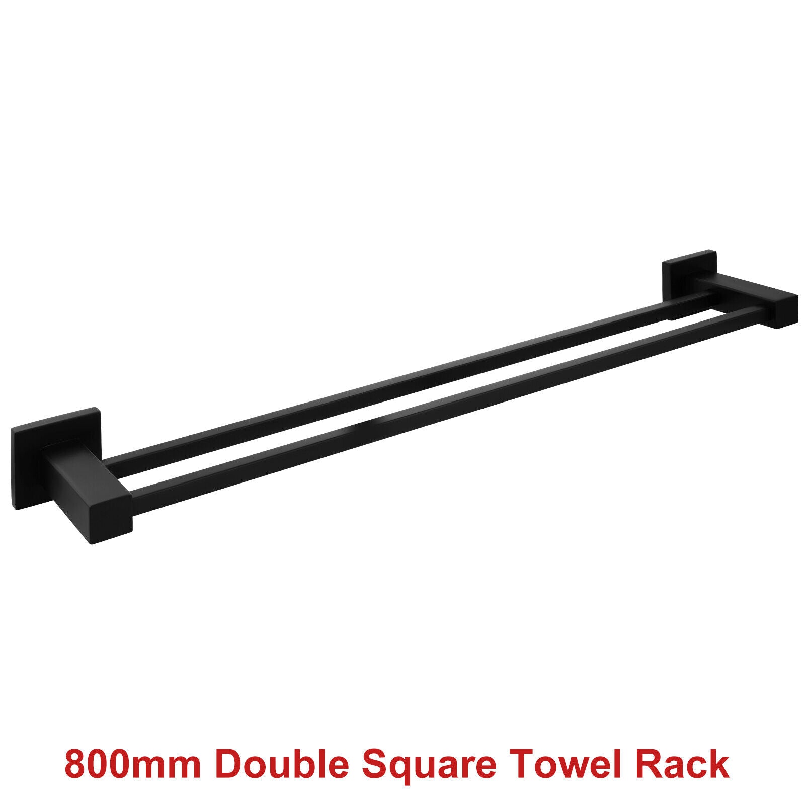 ACA Bath Towel Rail Rack Hook Toilet Brush Paper Holder Accessory Black