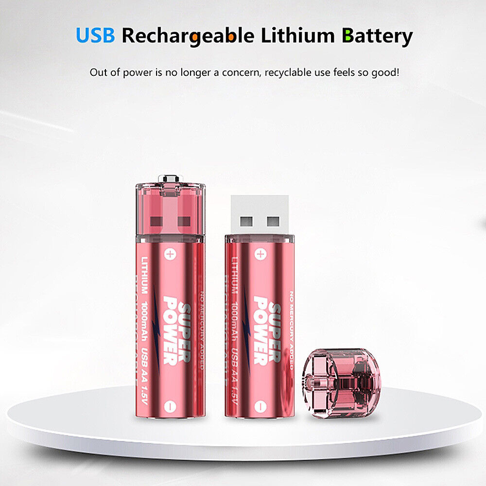 High Quality USB Rechargeable Lithium Battery AA & AAA 2 & 4 Pack