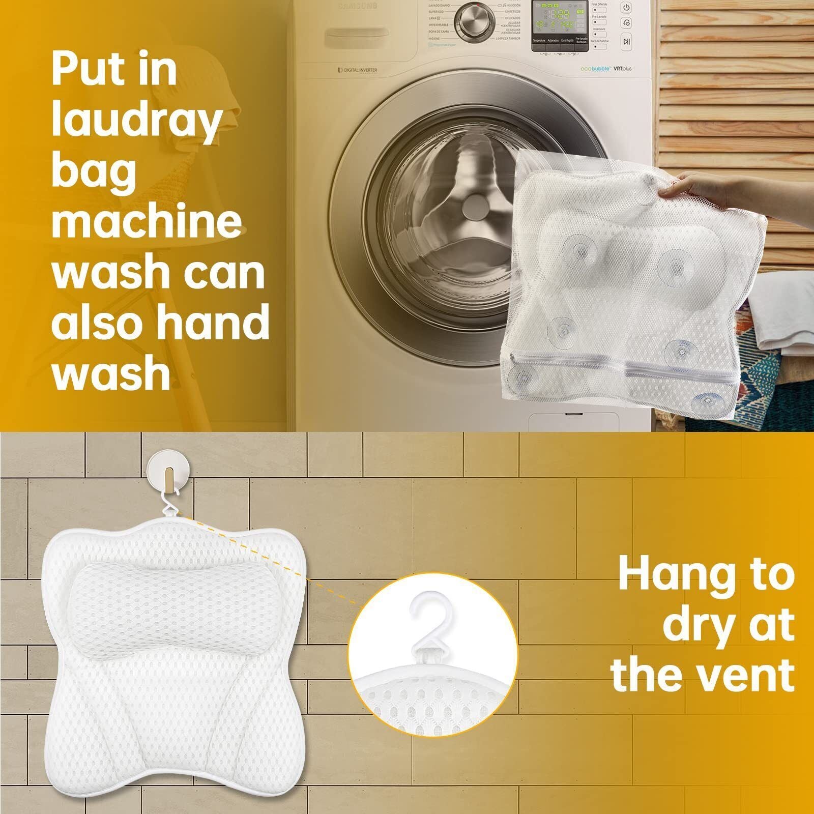Mesh Bath Pillow Home 4D Back Neck Support Bathtub Spa Hot Tub Suction Cups New