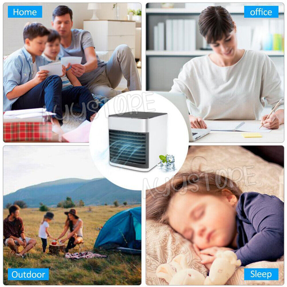Portable Mini Air Cooler Fan Air Conditioner Cooling Fan Humidifier Desk USB Fan