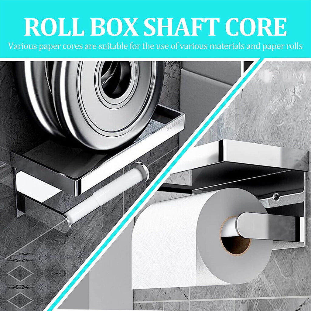 1/2/4x Toilet Roll Holder Bathroom Washroom Fitting Spindle Spring Loaded