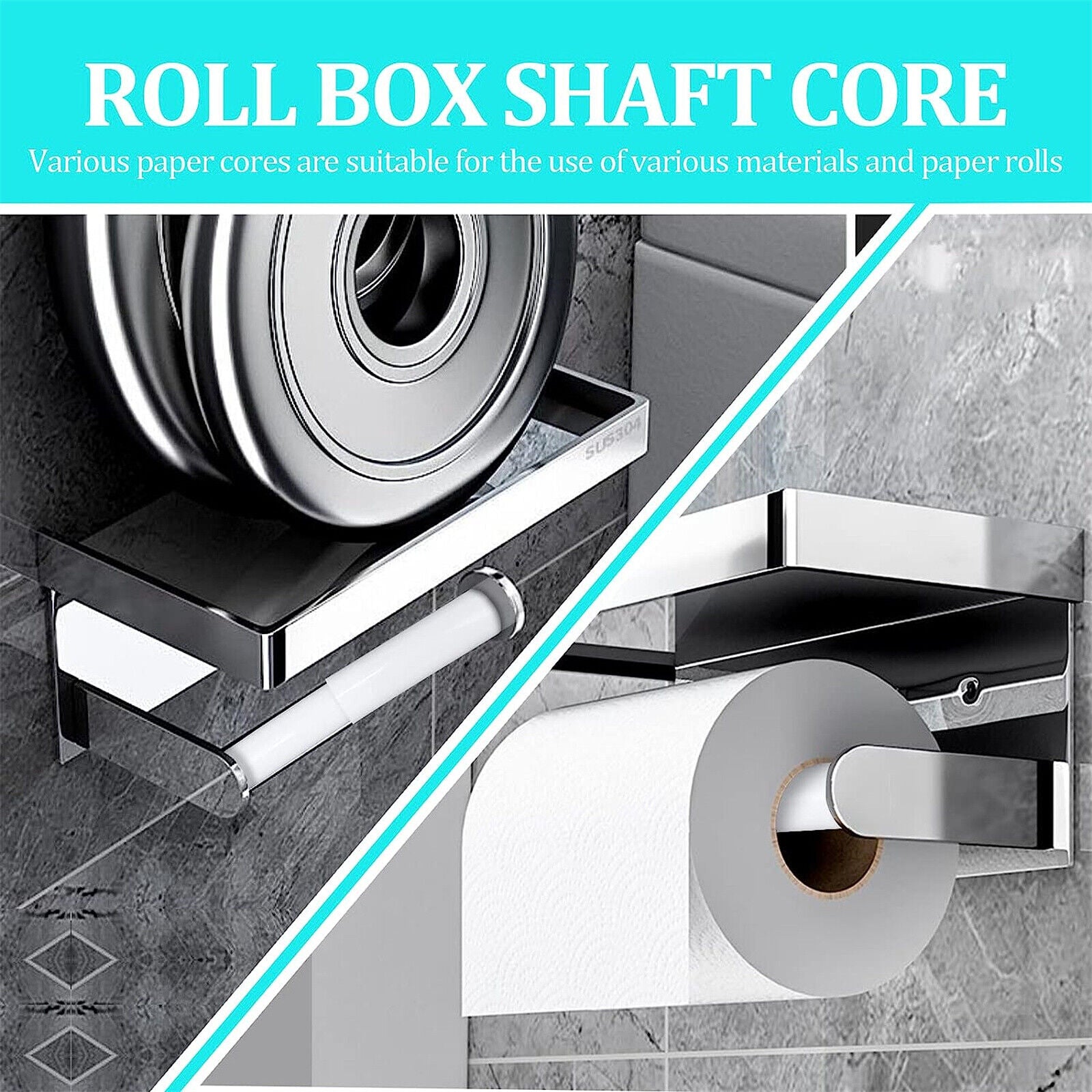 1/2/4x Toilet Roll Holder Bathroom Washroom Fitting Spindle Spring Loaded