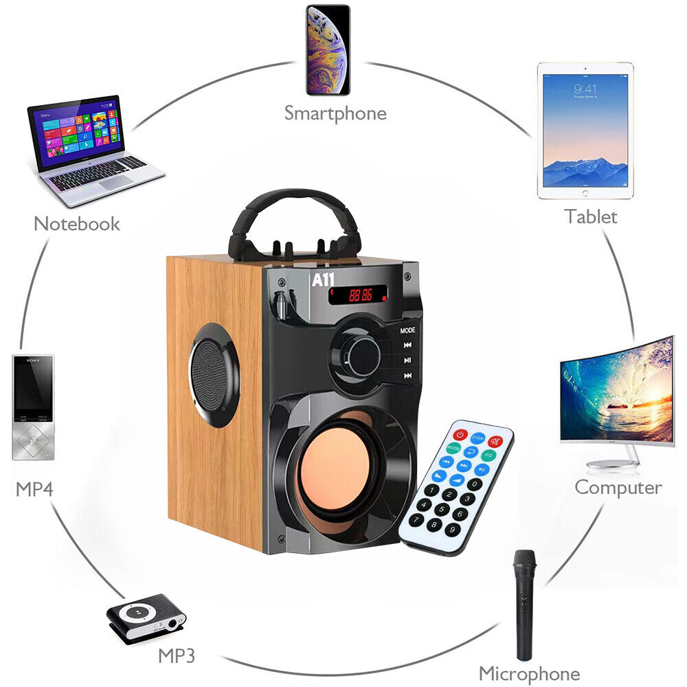 Bluetooth Speaker Subwoofer Heavy Bass Wireless Outdoor Portable Party Speaker