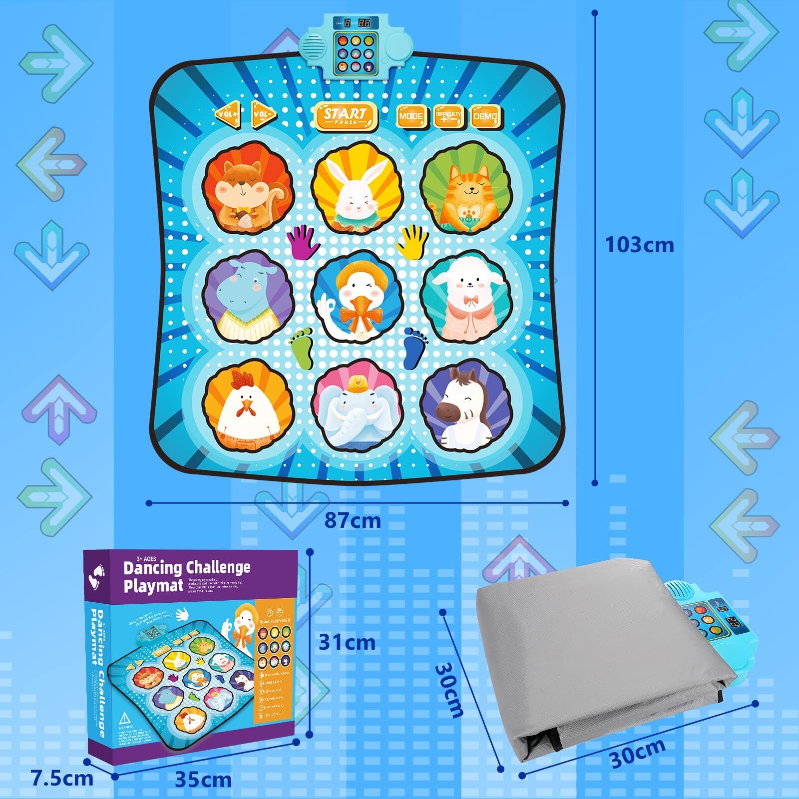 Kids Dance Mat Electronic Dance Pad Musical Dance Play Mat Play Mat Toy Gift 