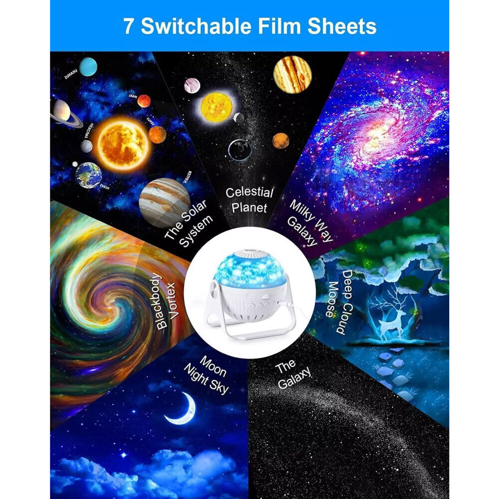 7 in 1 Galaxy Projector Night Light Planetarium LED Star Starry Sky Lamp