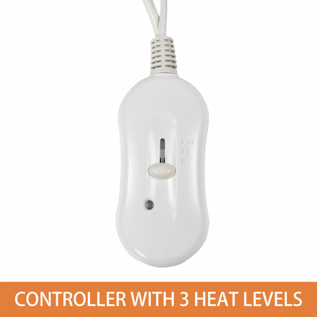 Heated Electric Blanket Washable Fully Fitted Polyester Underlay Warm Bed Single