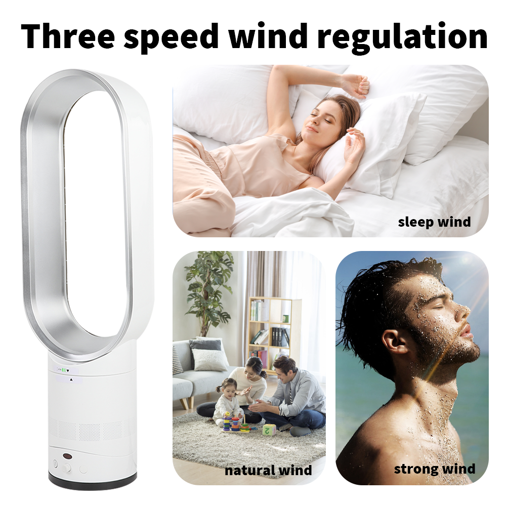 16" Bladeless Fan Airflow Cooling Fan Low Db with Remote Control Summer Cooler